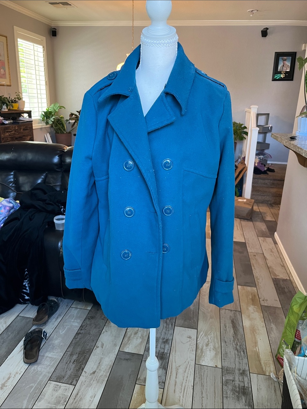 Rue21 Teal Double-Breasted Peacoat